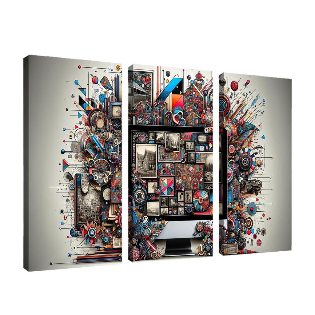 Digital Scrapbooking Preserving Memories Creatively 3 Piece HD Canvas Wall Art-Original Frame