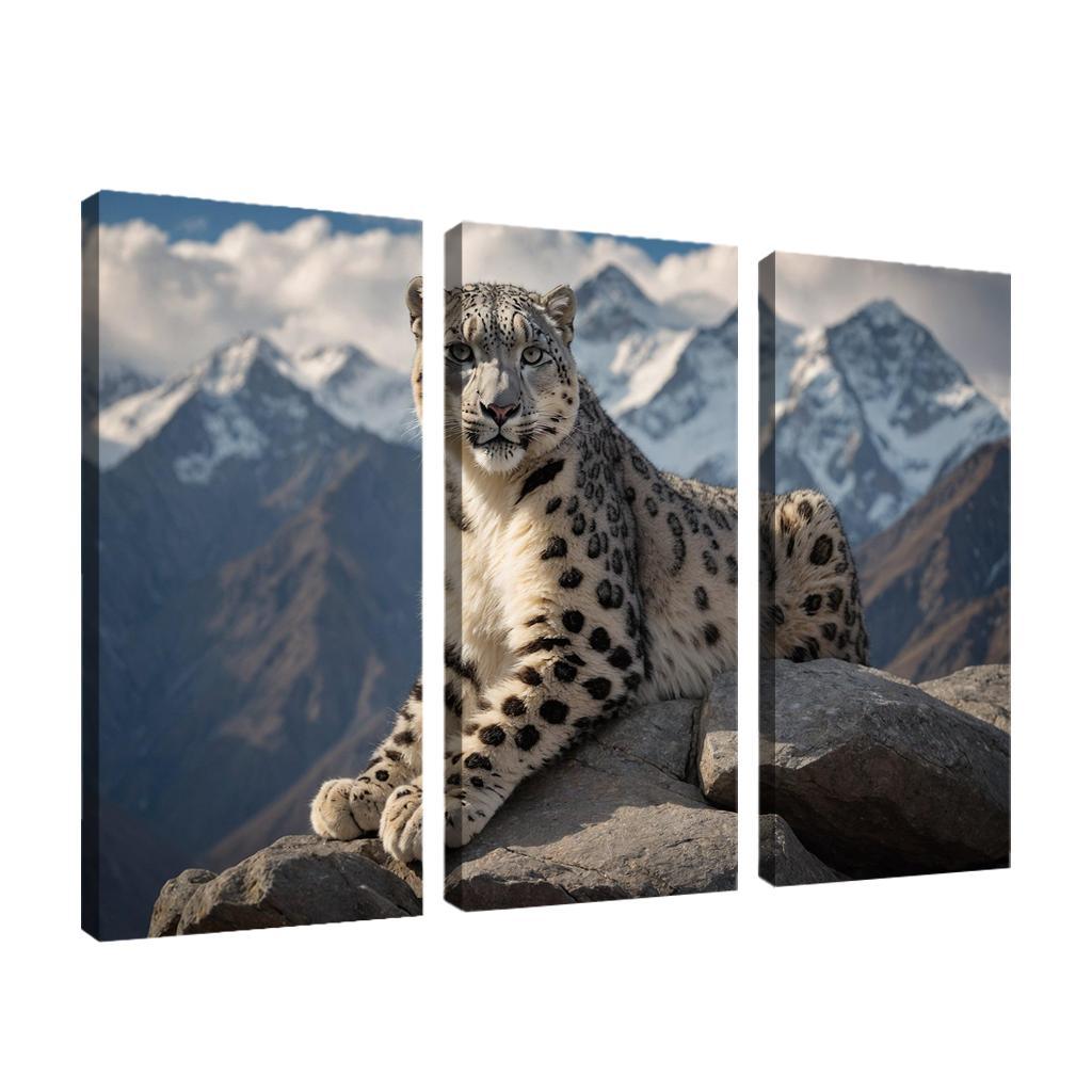 The Elusive Snow Leopard Ghost Of The Mountains Modern Paintings Frame