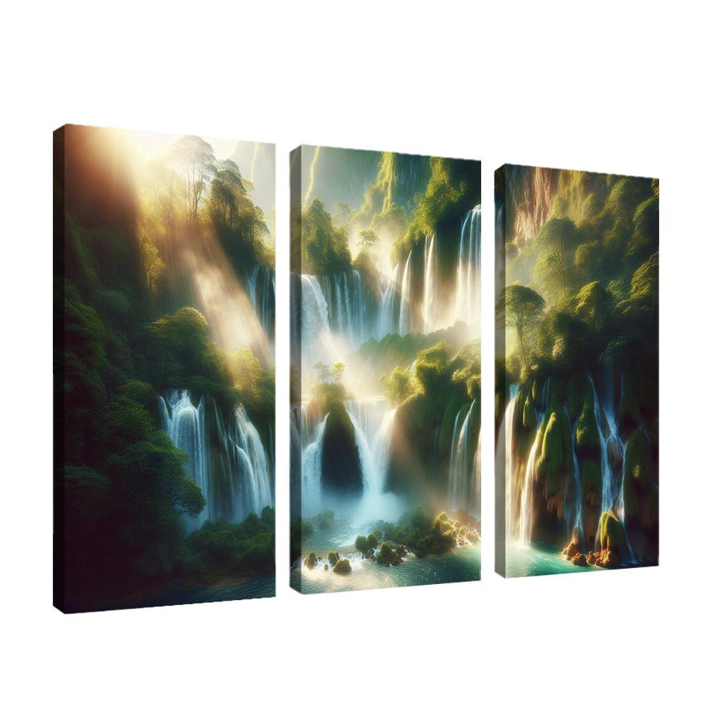 The Serene Cascades Of Crystal Falls Custom Paintings Frame