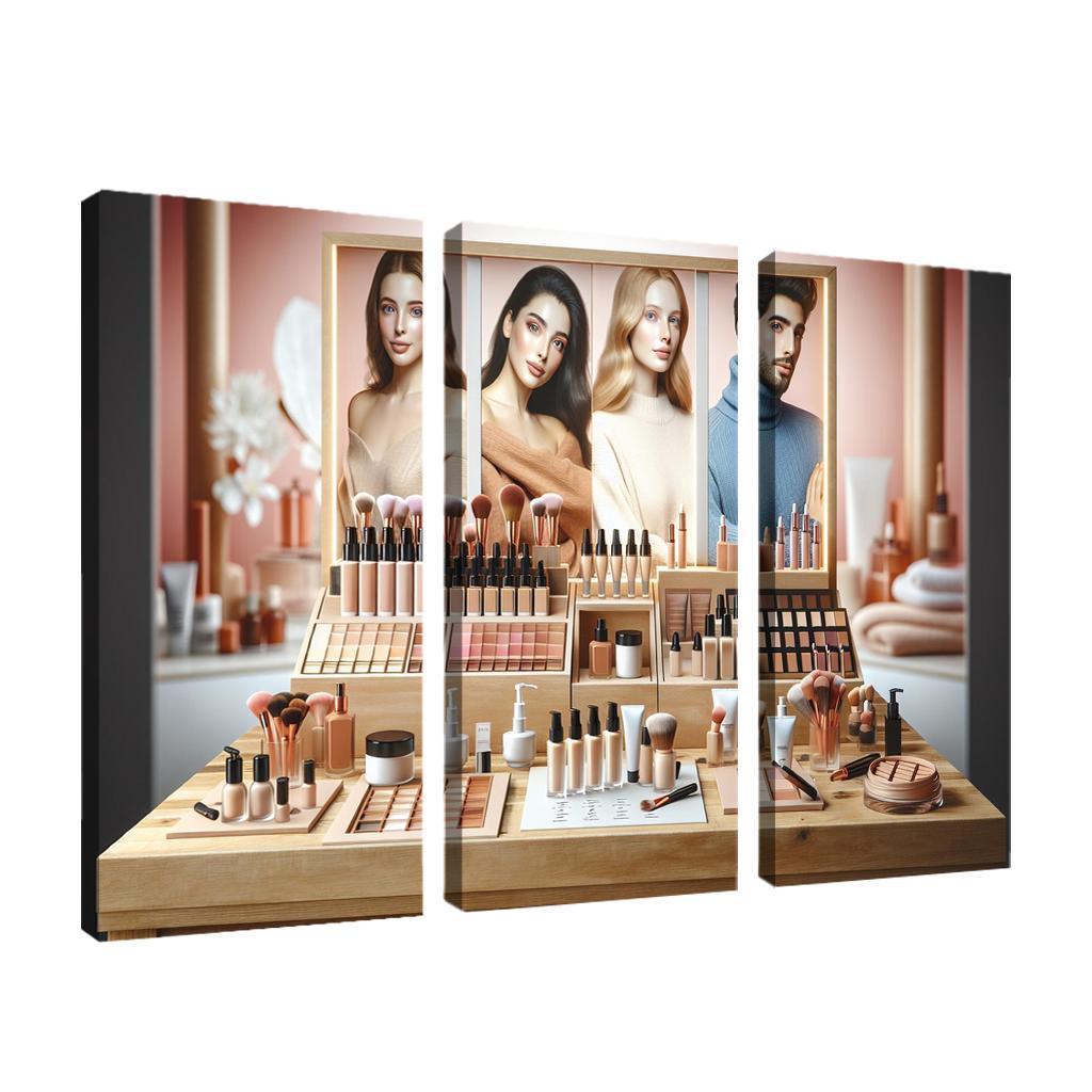 Interactive Beauty Customizable Products 3 Piece HD Canvas Wall Art-Original Frame