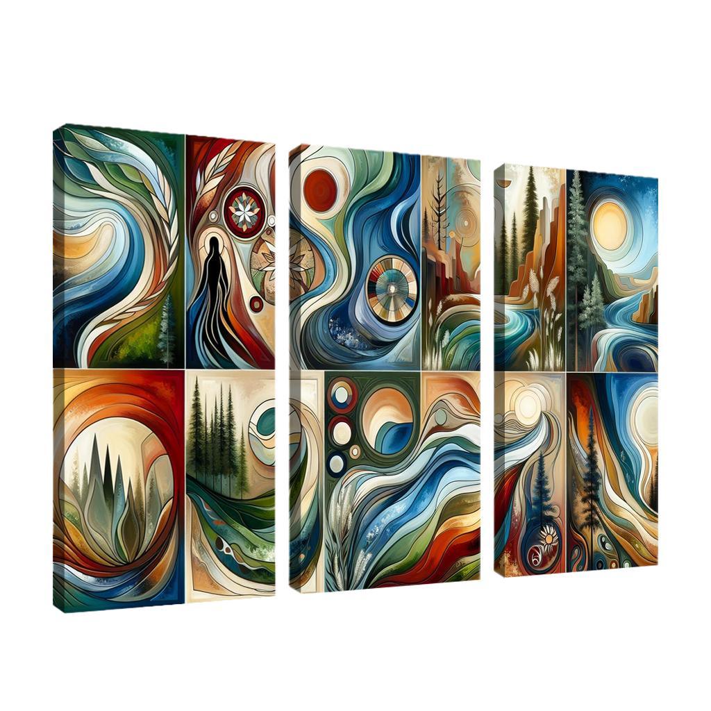 Voices Of The Past Indigenous Wisdom And Stewardship Multi-panel Paintings
