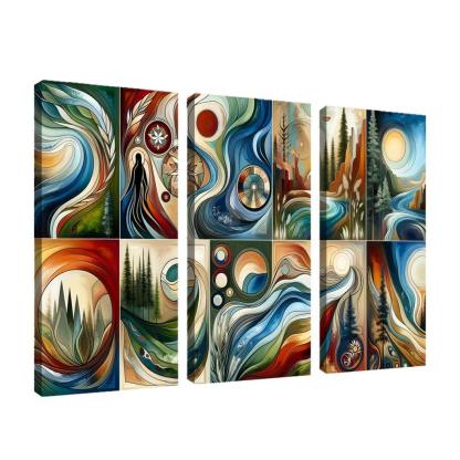 Voices Of The Past Indigenous Wisdom And Stewardship Multi-panel Paintings