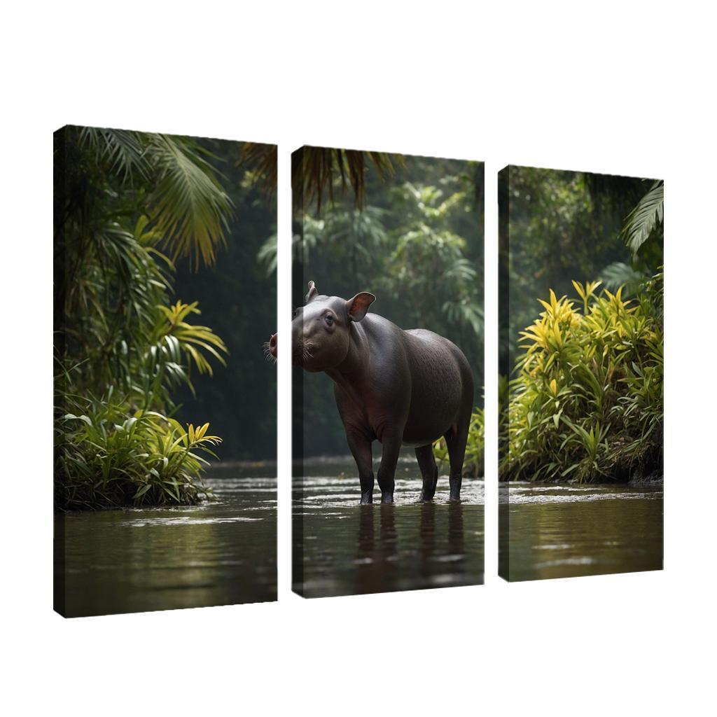 The Playful Baird's Tapir In The Rainforest Framed Paintings