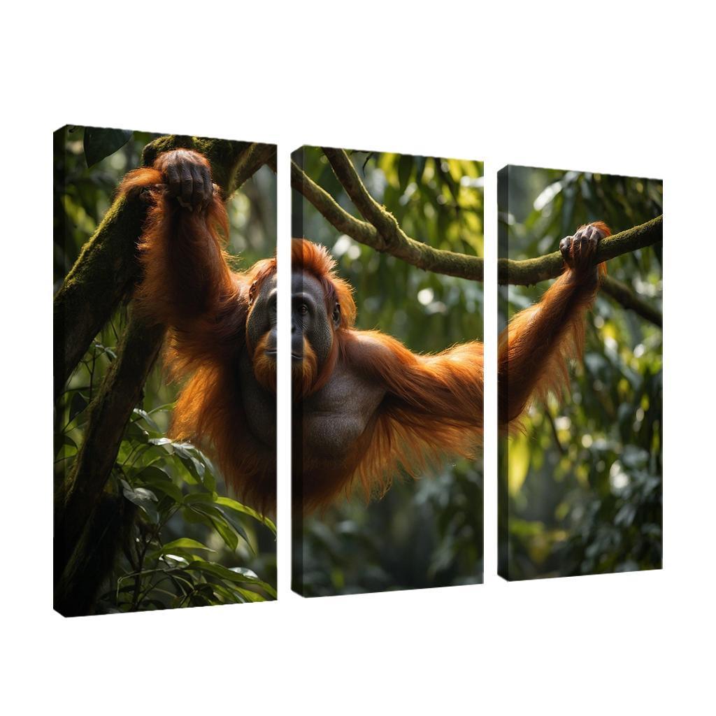The Striking Bornean Orangutan The Gentle Giant Of The Jungle Modern Paintings Frame