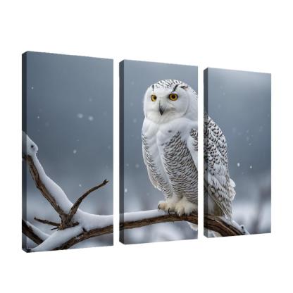 The Graceful Snowy Owl In The Arctic Framed Paintings