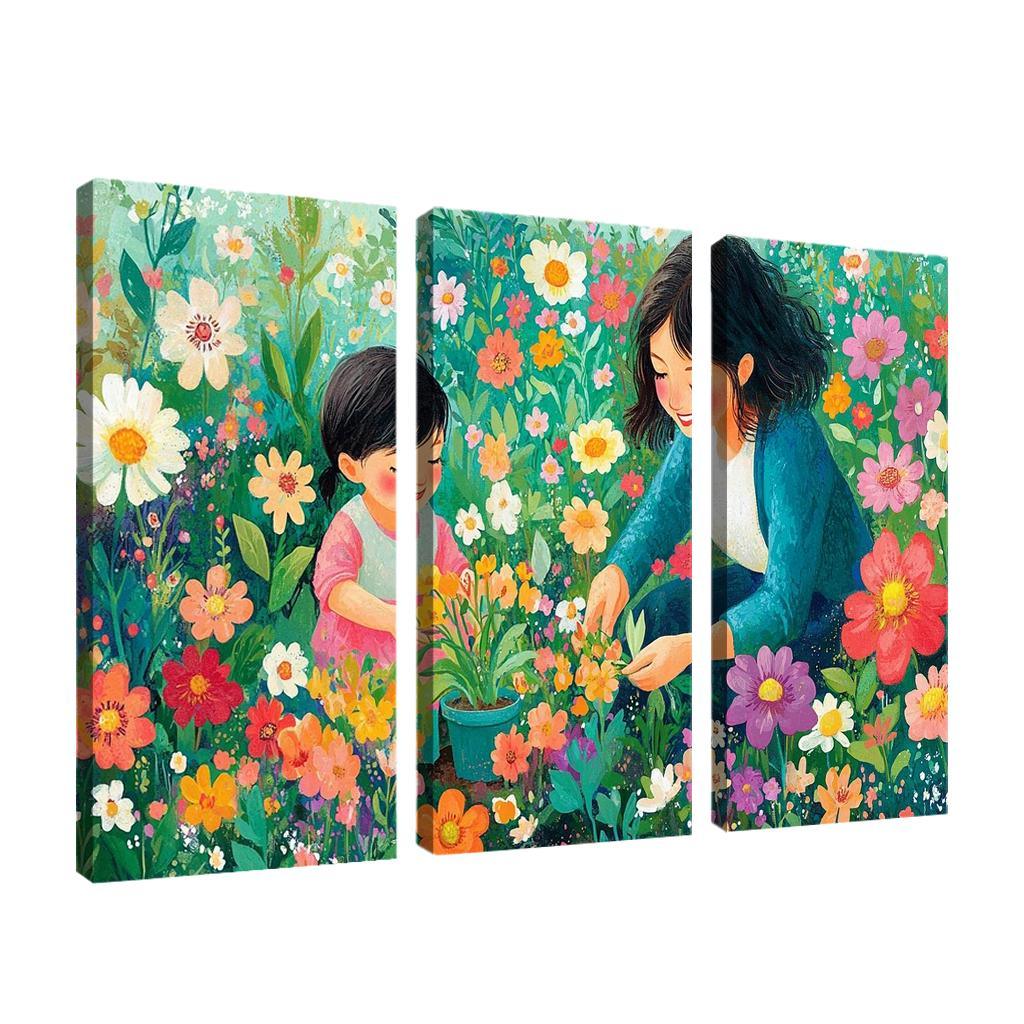The Blooming Path A Mothers Nurturing Journey Canvas Paintings Frame