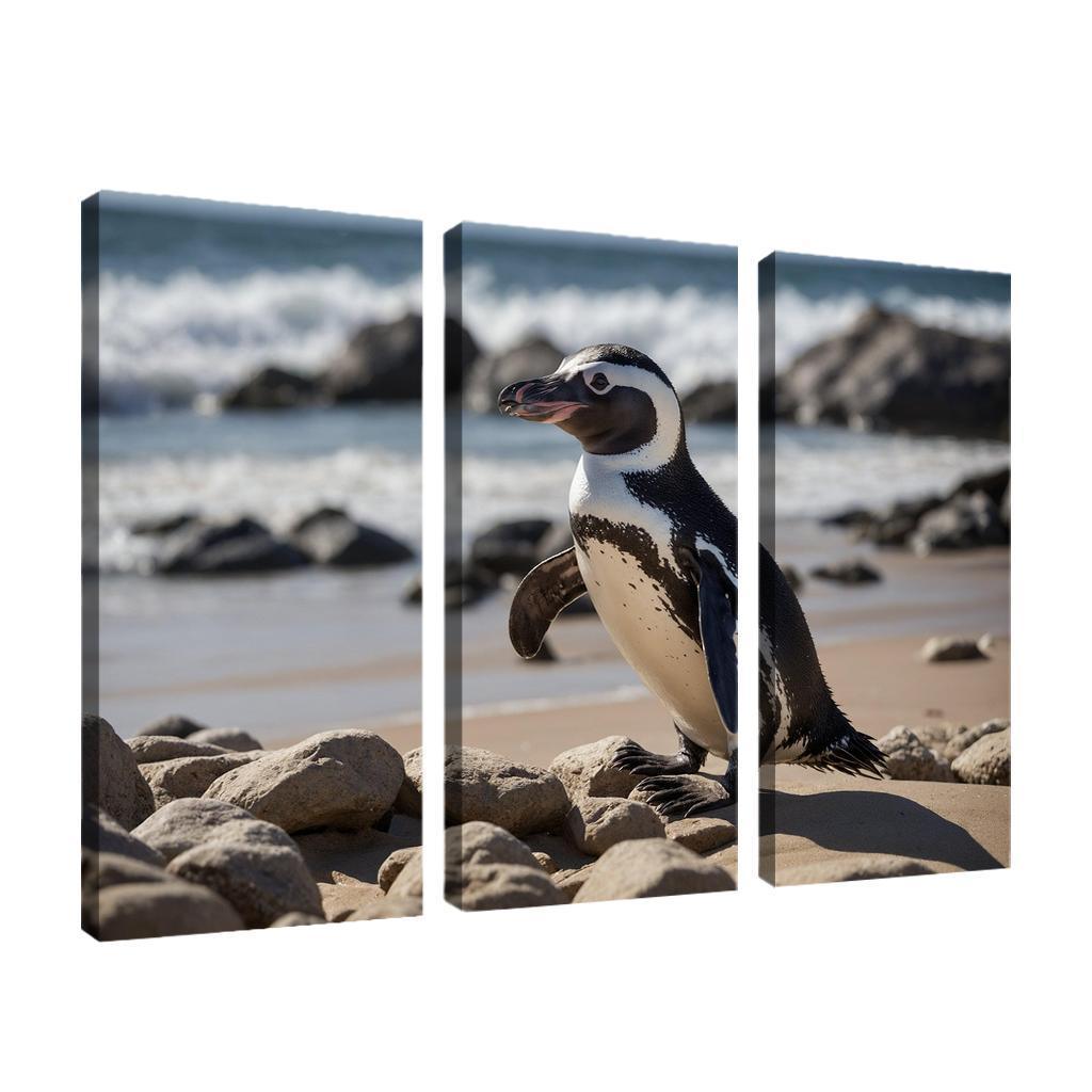 The Magnificent African Penguin The Black-footed Wonder Oil Paintings Frame