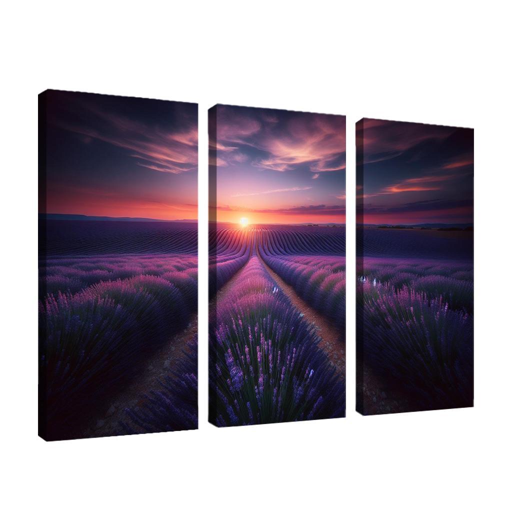 The Dazzling Twilight Over Lavender Fields Custom Paintings Frame