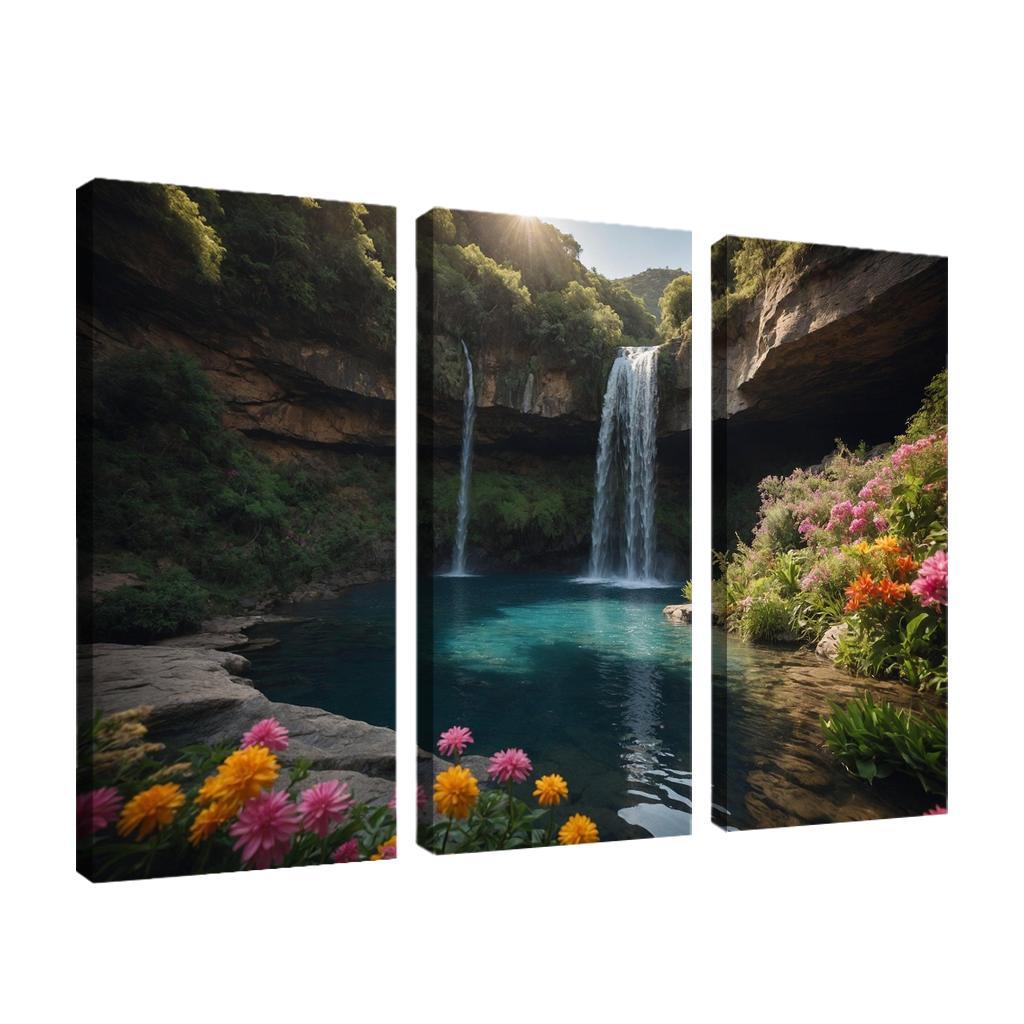 The Radiant Falls Of Sapphire Cascade Modern Paintings Frame