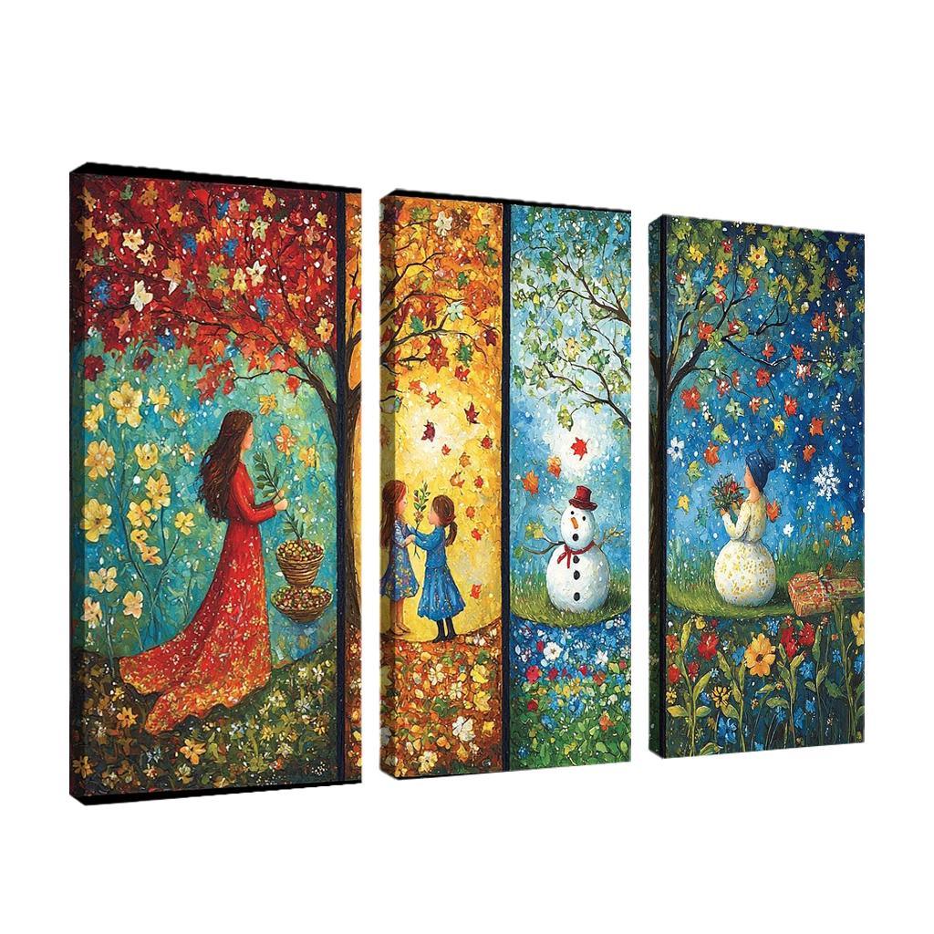 Seasons Of Growth Nurtured By A Mothers Care Custom Paintings Frame