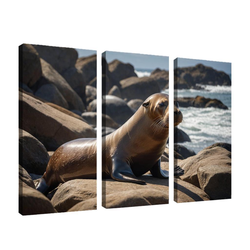 The Playful Sea Lion Acrobats Of The Ocean Canvas Paintings Frame
