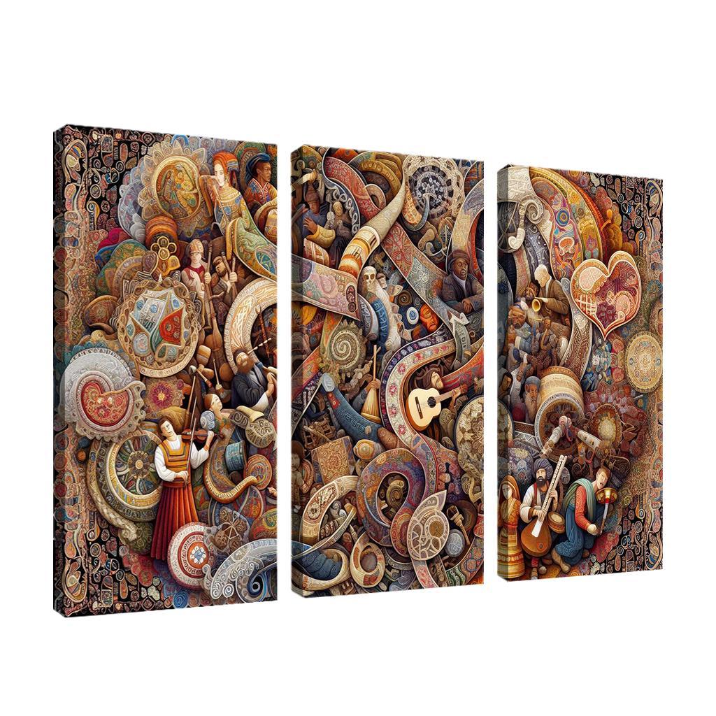 Threads Of Heritage Celebrating Cultural Diversity Multi-panel Paintings
