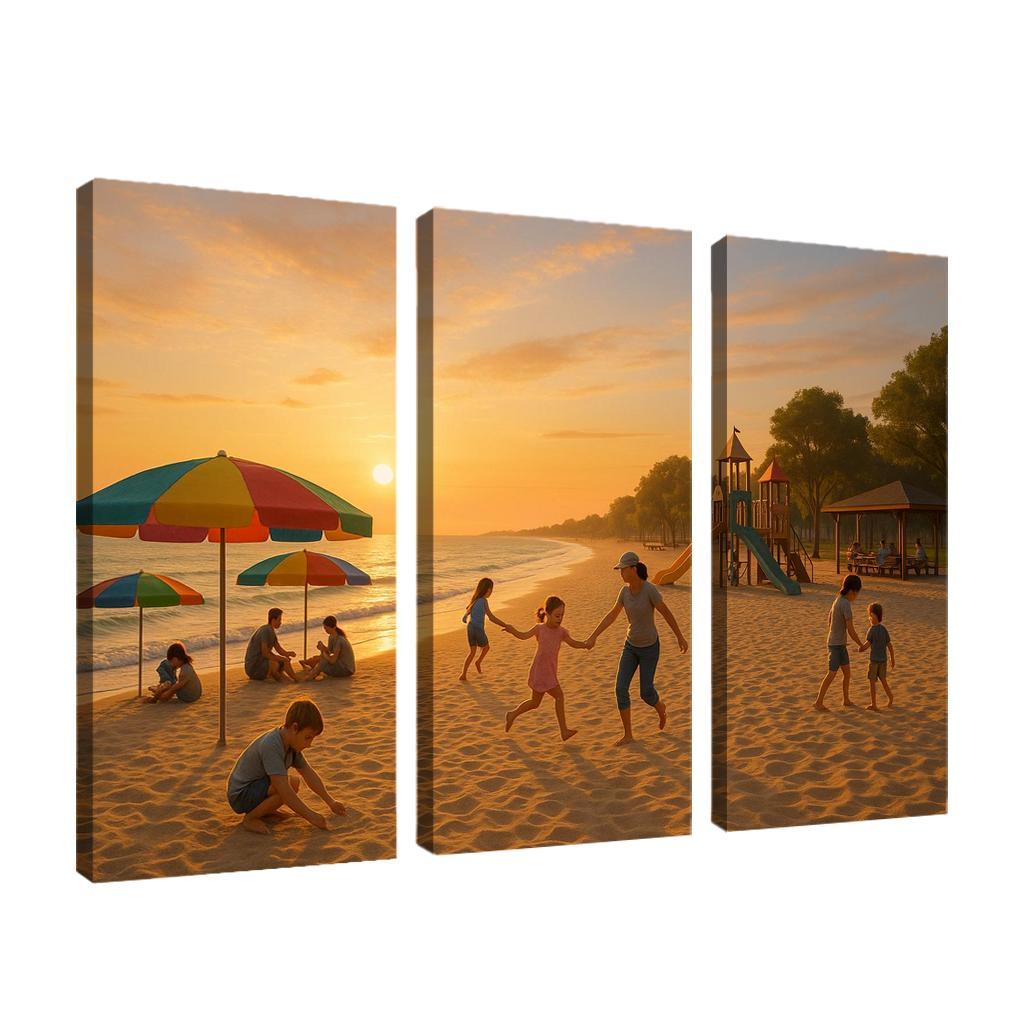 Sunrise Beach Calm And Family Friendly Custom Paintings Frame
