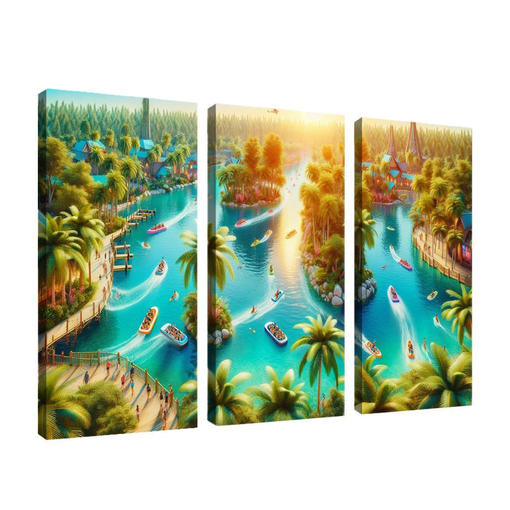 Adventure Lagoon Watersports Paradise Canvas Paintings Frame