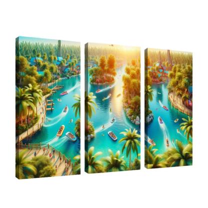 Adventure Lagoon Watersports Paradise Canvas Paintings Frame