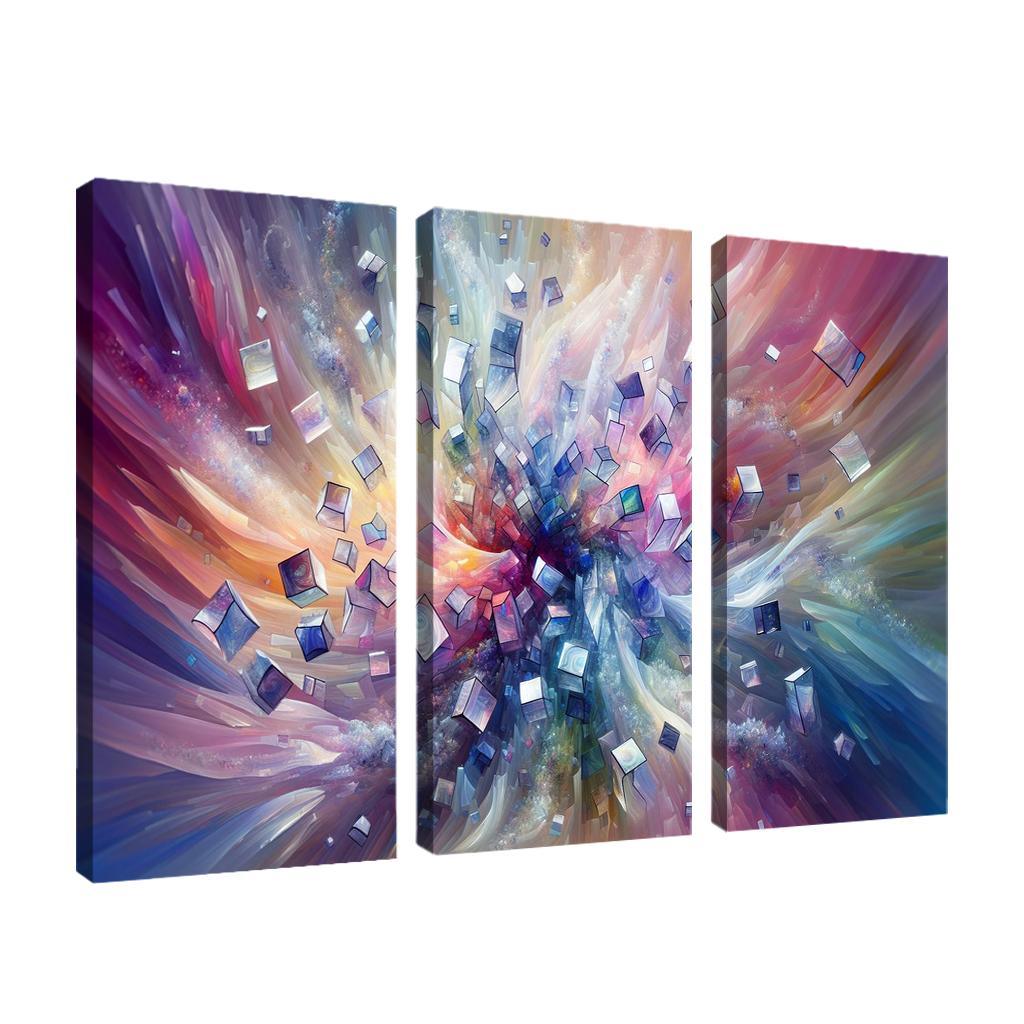 Fragments of Infinity 3 Piece HD Canvas Wall Art-Original Frame