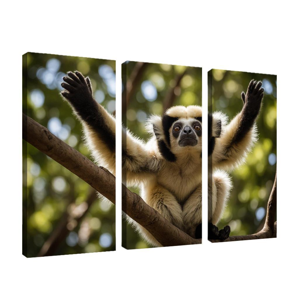 The Stunning Sifaka Jumping Lemur Of Madagascar Canvas Paintings Frame