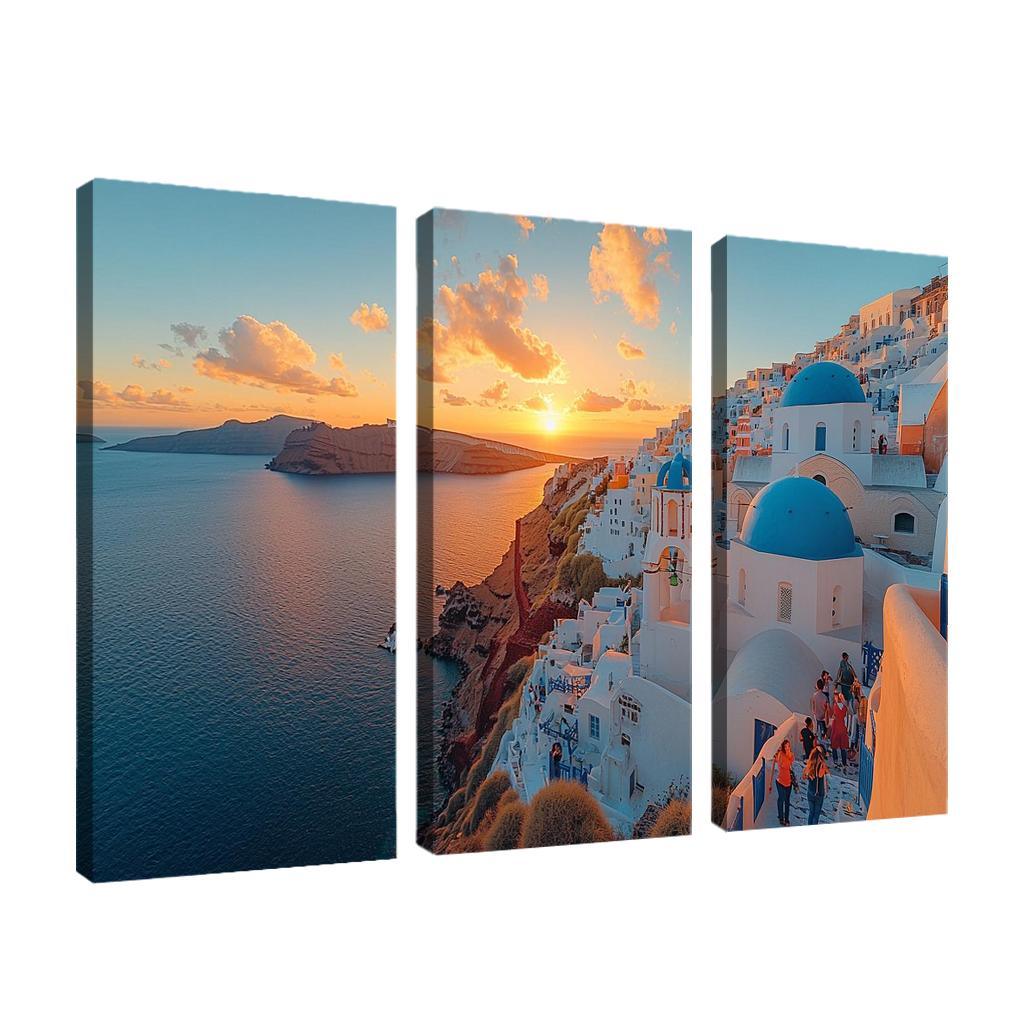 Santorini's Oia Village Abstract Paintings Frame