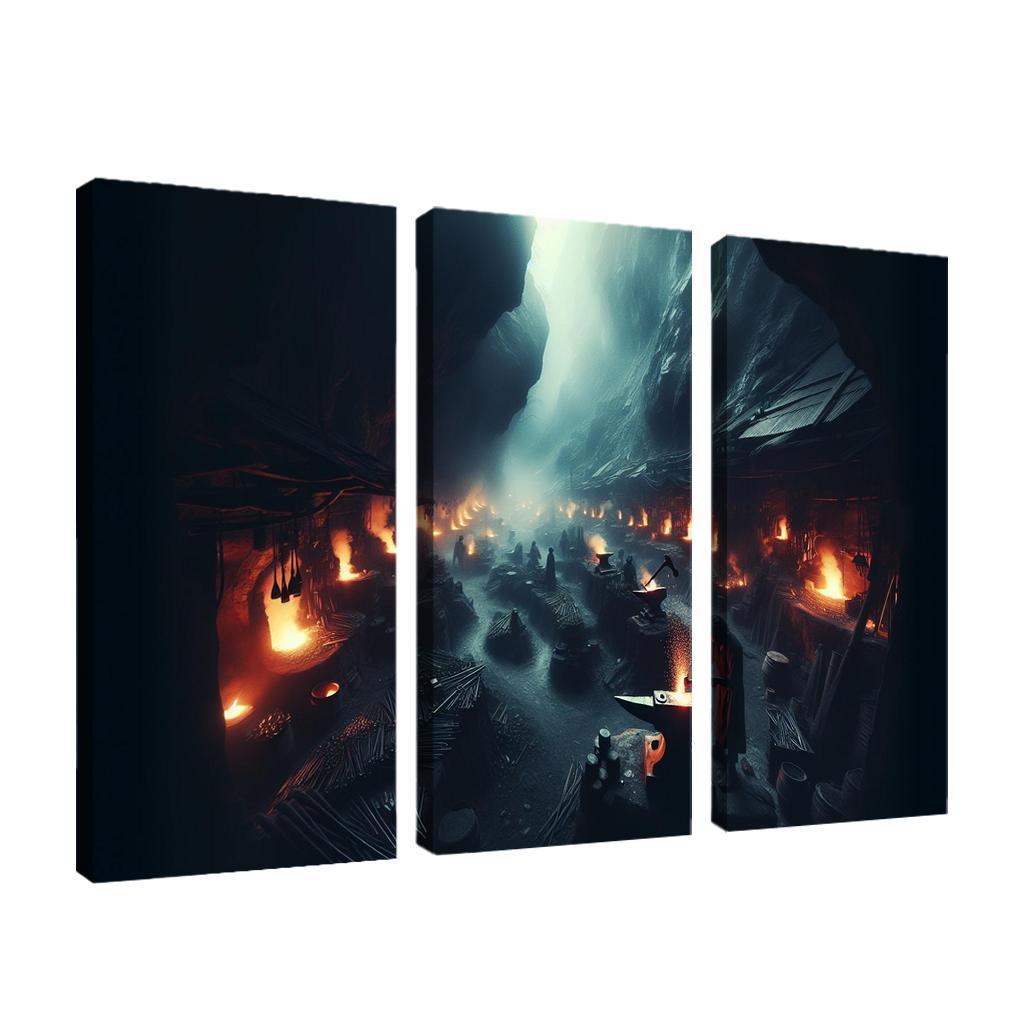 The Shadow Forge 3 Piece HD Canvas Wall Art-Original Frame