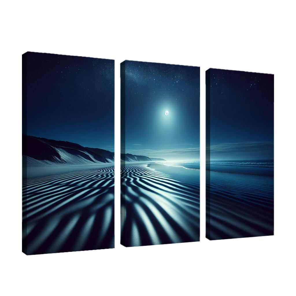 Moonlight Beach Nighttime Serenity Custom Paintings Frame