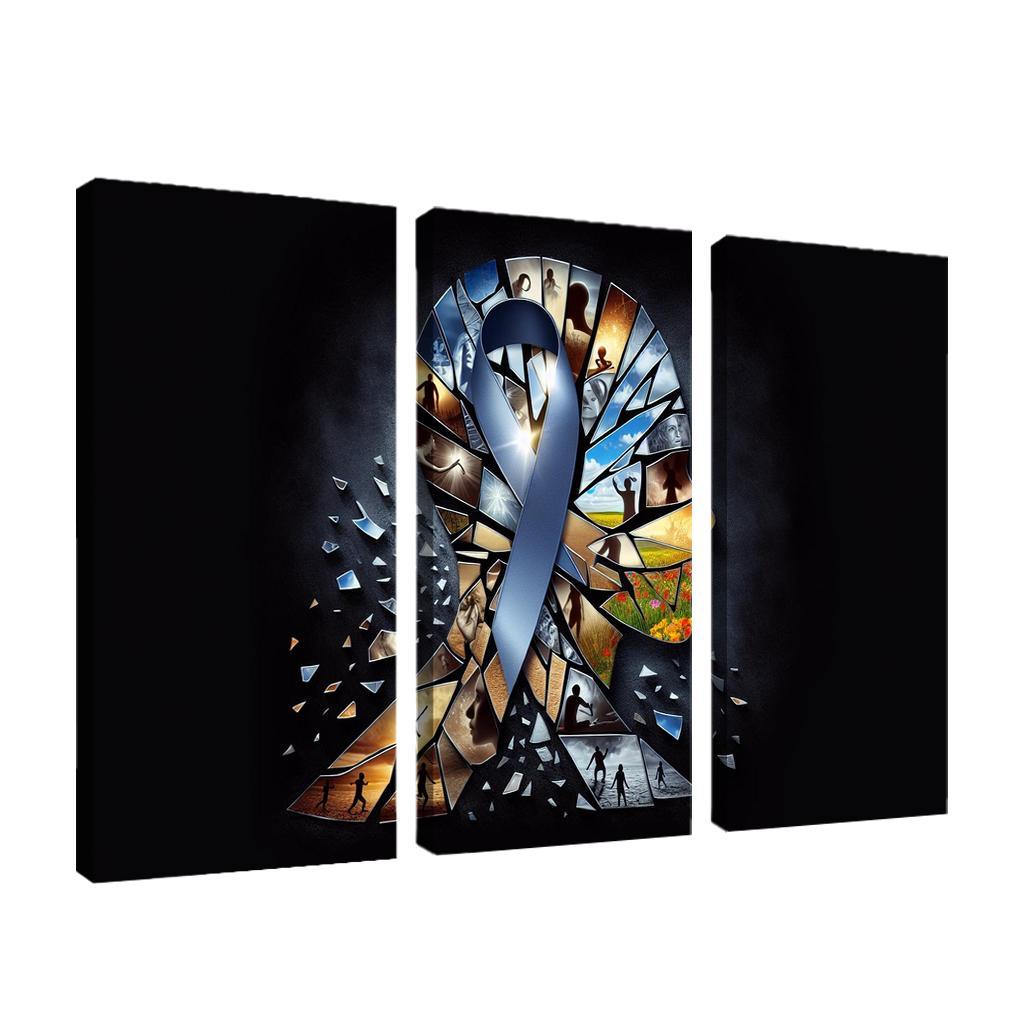 Shattered Silence Advocating for Survivors of Violence 3 Piece HD Canvas Wall Art-Original Frame