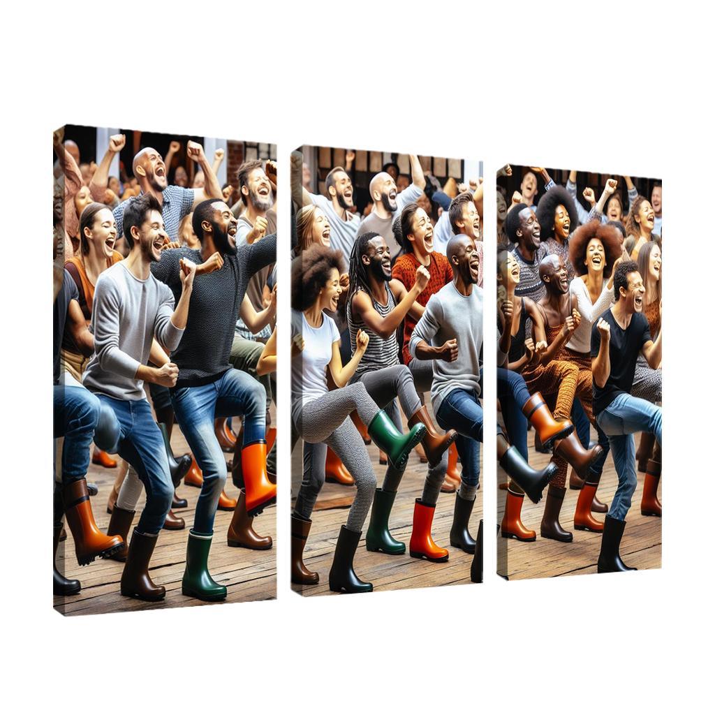 Gumboot Dance The Rhythmic Voice Of South Africa Modern Paintings Frame