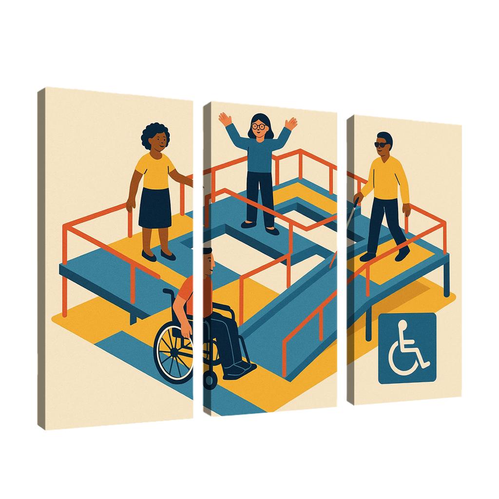 Bridges To Inclusion In Disability Awareness Art Canvas Paintings Frame