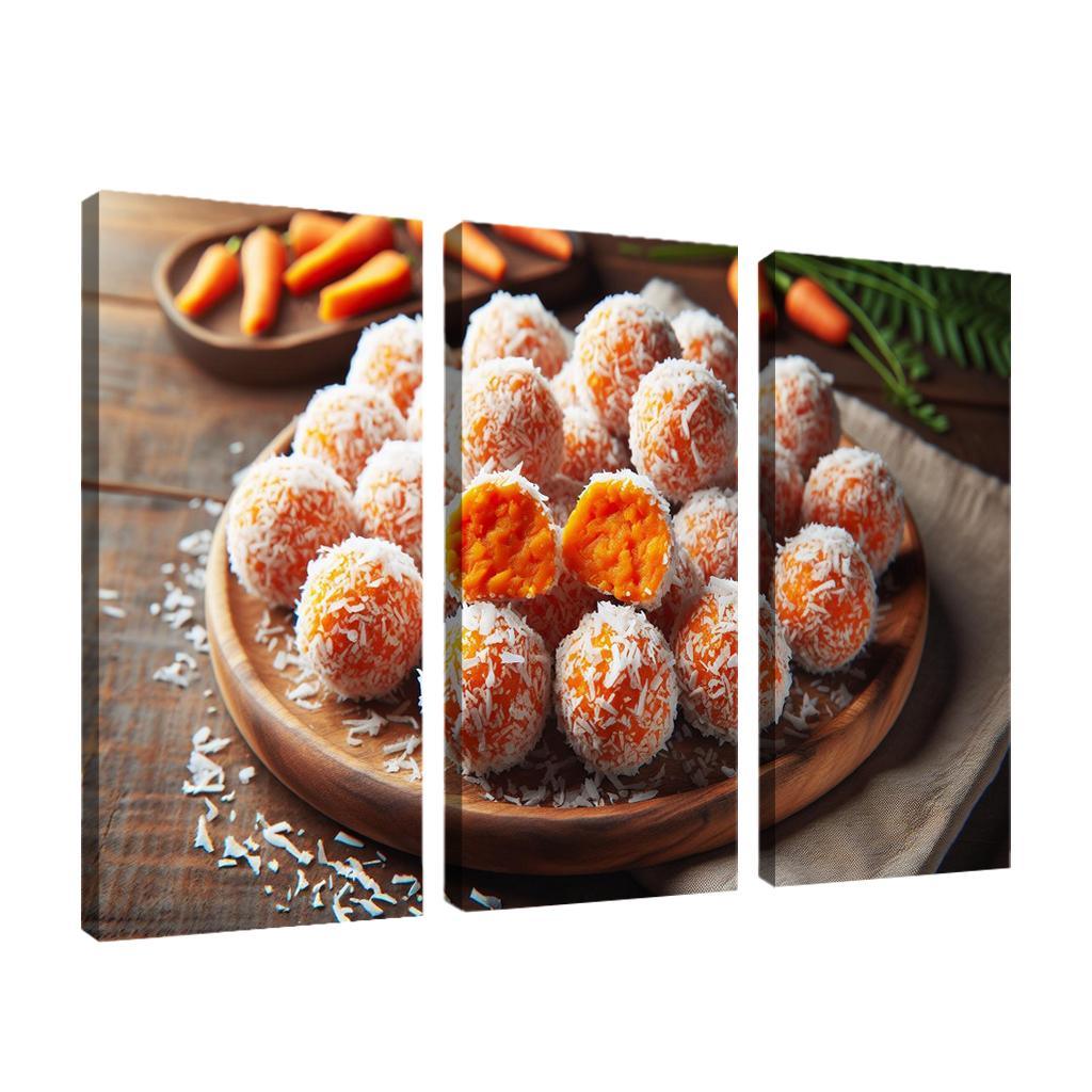 Carrot Cake Energy Bites 3 Piece HD Canvas Wall Art-Original Frame