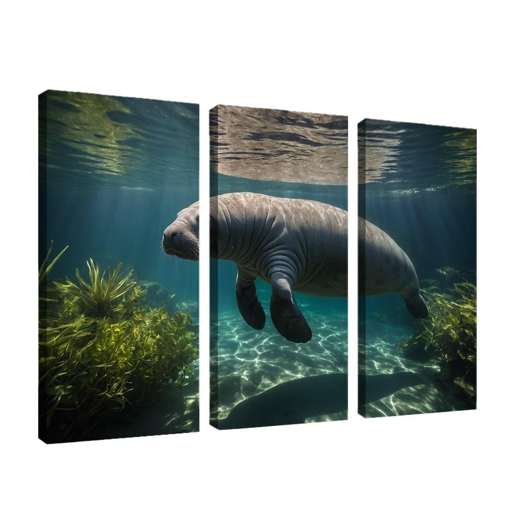 The Mysterious Manatee Gentle Giant Of The Waters Modern Paintings Frame
