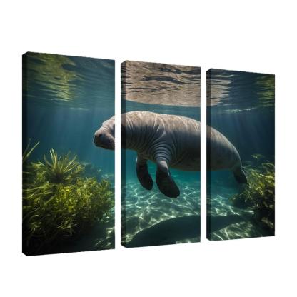 The Mysterious Manatee Gentle Giant Of The Waters Modern Paintings Frame