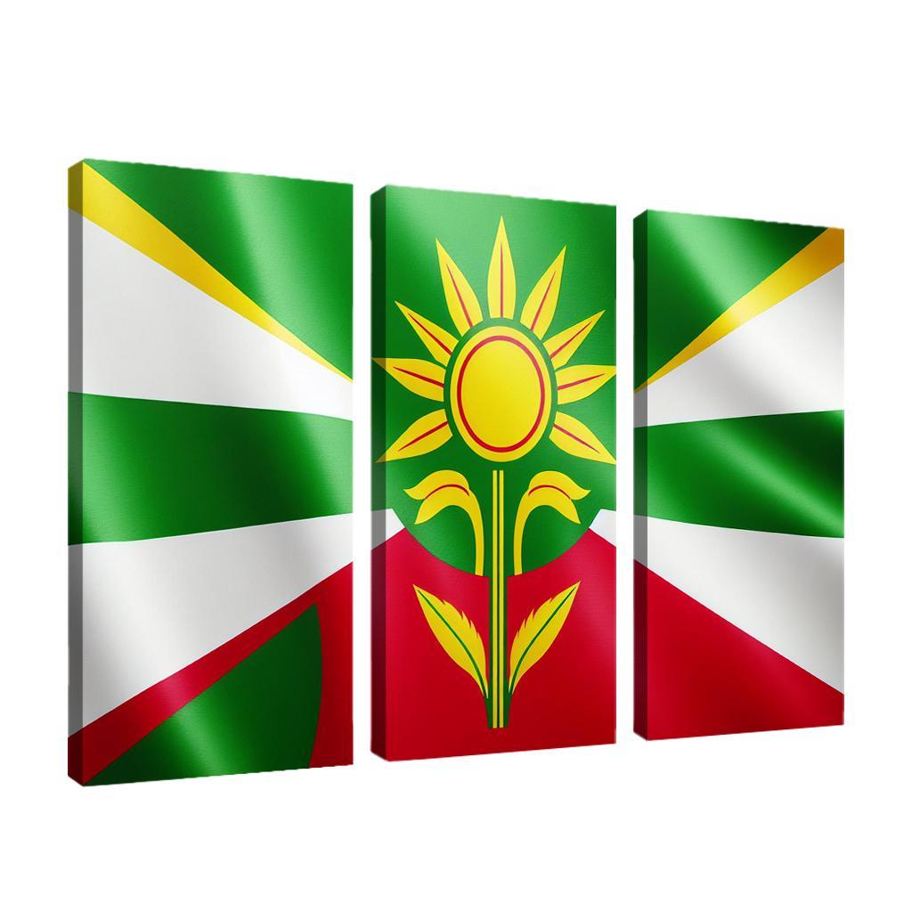 Emblem of Unity The Flag of Guyana 3 Piece HD Canvas Wall Art-Original Frame