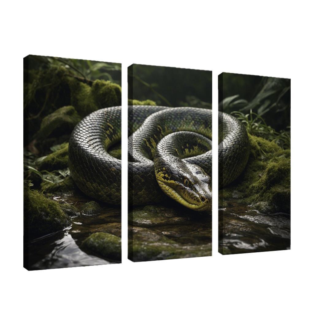 The Mysterious Green Anaconda Giant Of The Swamps Canvas Paintings Frame