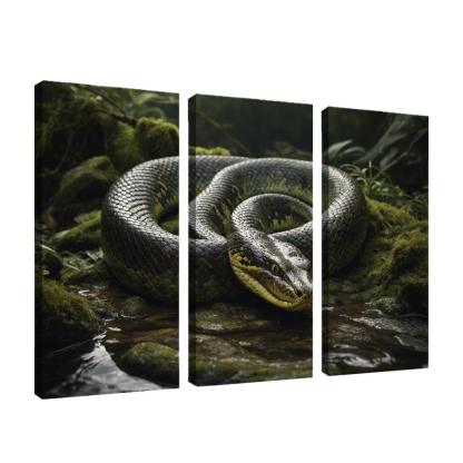 The Mysterious Green Anaconda Giant Of The Swamps Canvas Paintings Frame