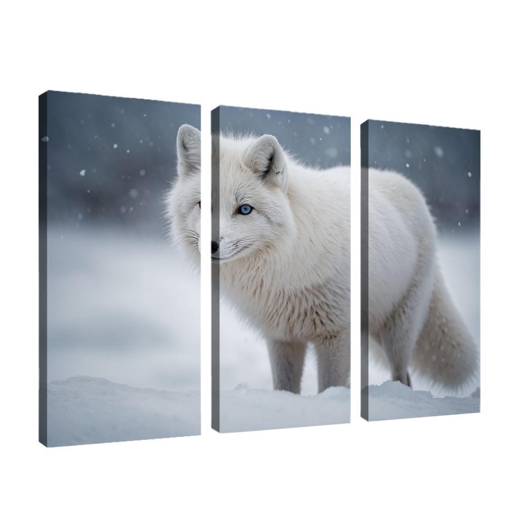 The Elegant Arctic Fox In Winter Framed Paintings