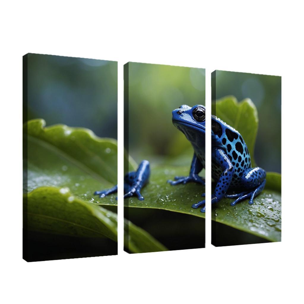 The Enigmatic Blue Poison Dart Frog Canvas Paintings Frame