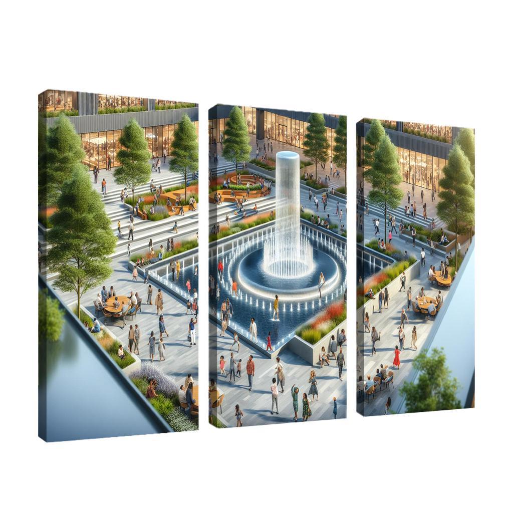 Dynamic Urban Water Features Custom Paintings Frame