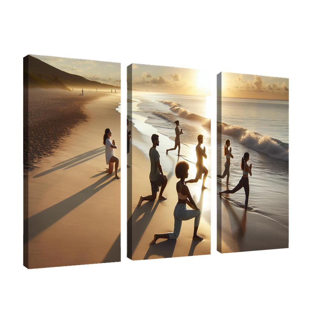 Tranquil Waters Yoga Beach Retreat Multi-panel Paintings