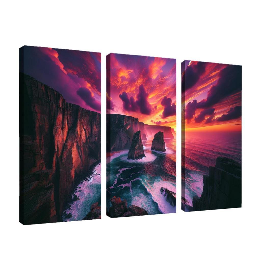 Sunset Cliffs Dramatic Coastal Views Oil Paintings Frame