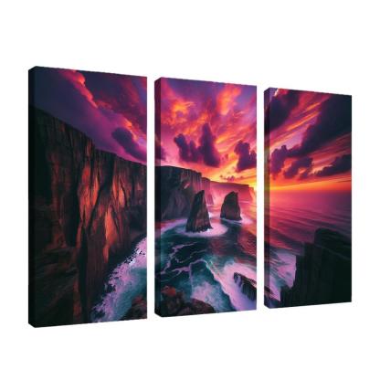 Sunset Cliffs Dramatic Coastal Views Oil Paintings Frame