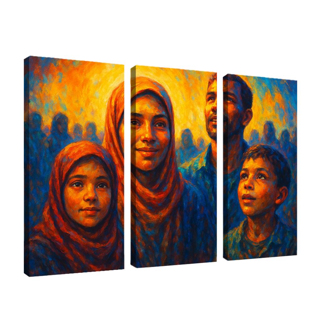 Luminescence Of Hope In Refugee Art Canvas Paintings Frame