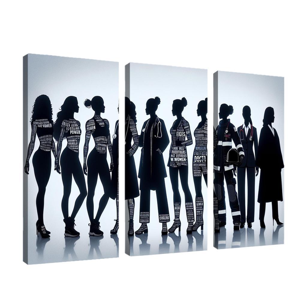 Voices of Change Empowering Women through Art 3 Piece HD Canvas Wall Art-Original Frame