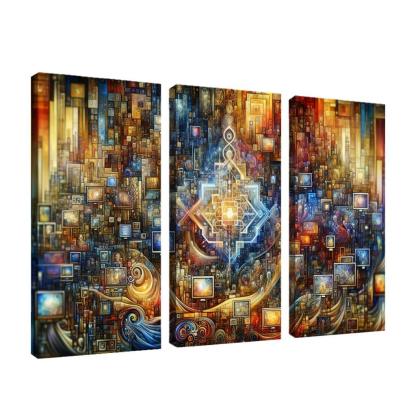 Technology And Humanity The Ethics Of Innovation Multi-panel Paintings