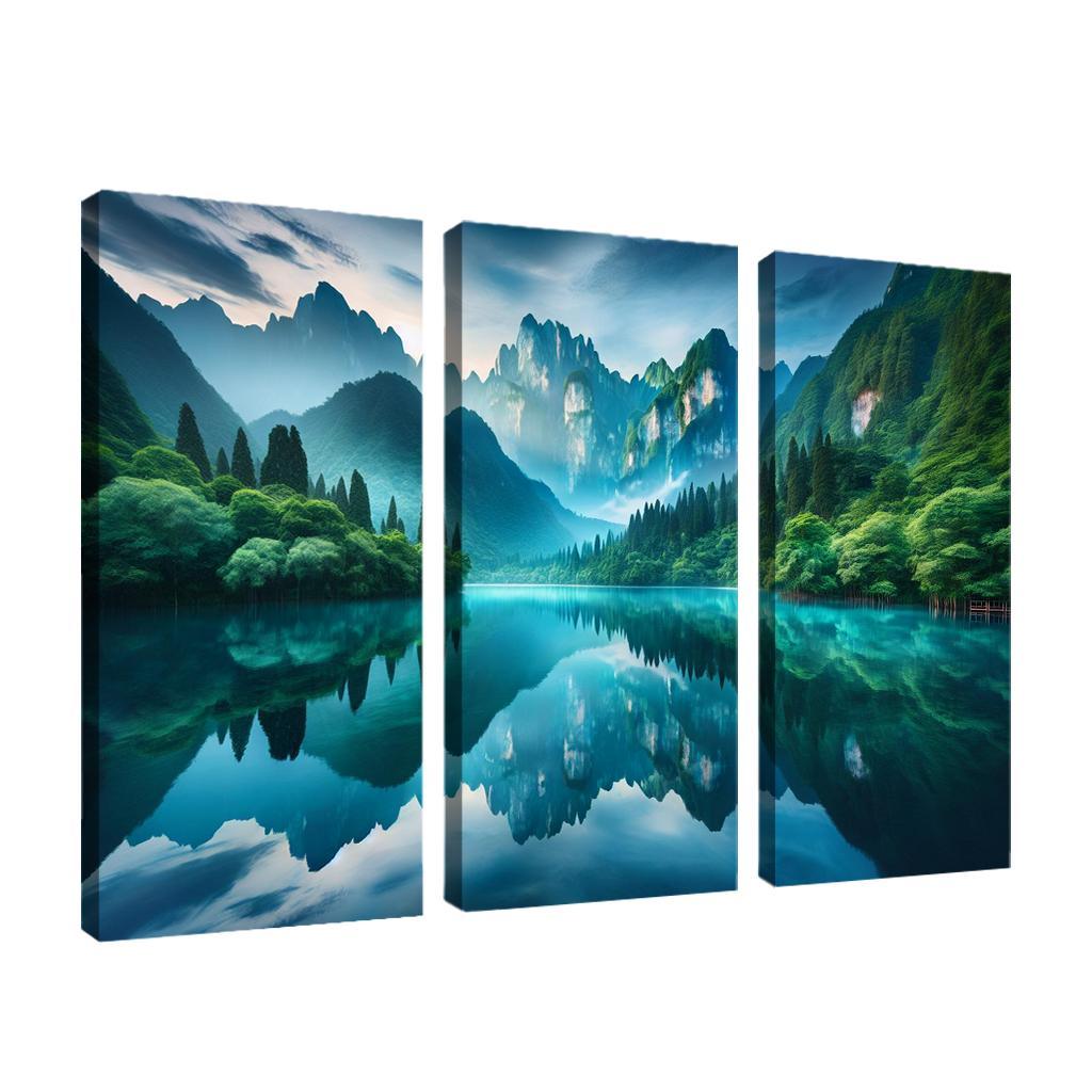 The Tranquil Embrace Of Silent Lake Custom Paintings Frame