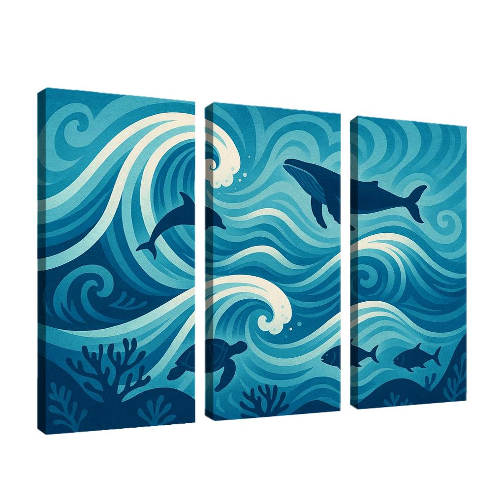 Waves Of Change In Ocean Conservation Art Canvas Paintings Frame