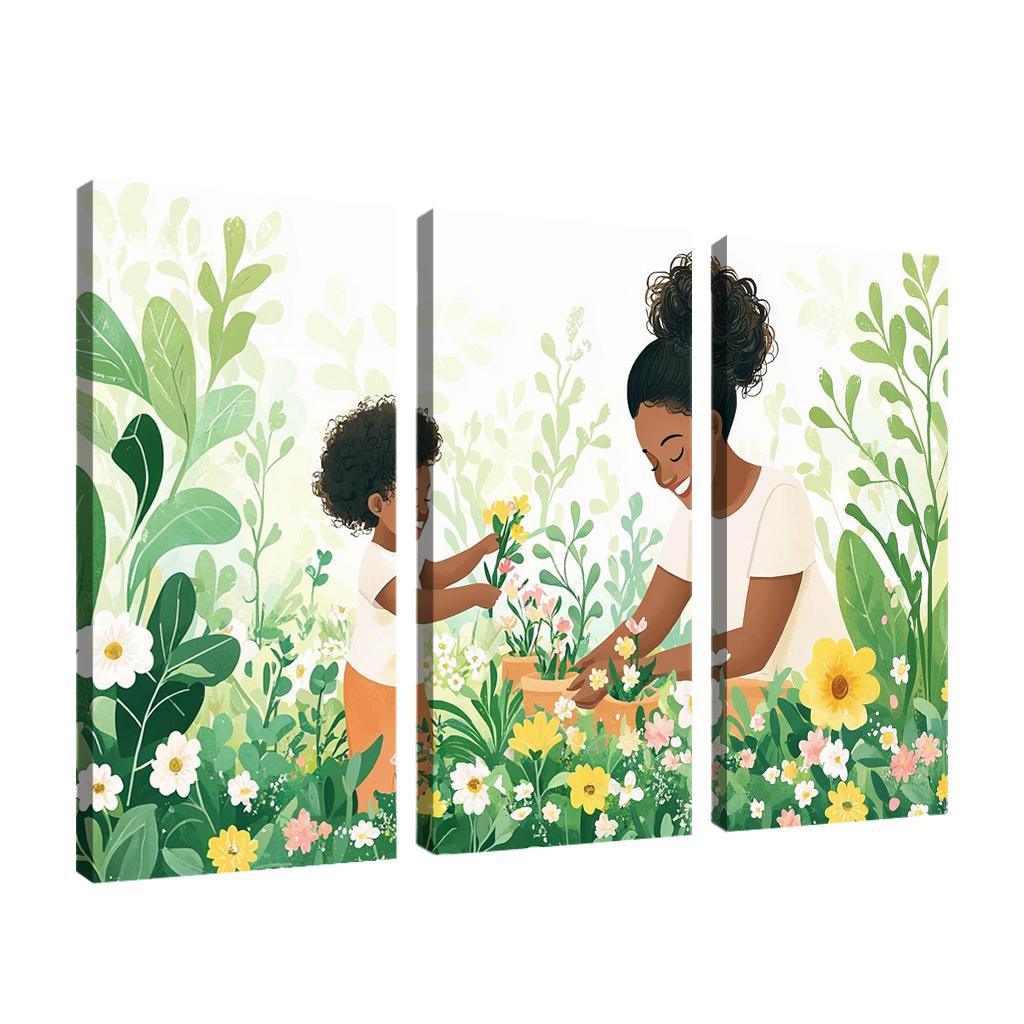 The Blossoming Path A Mothers Nurturing Journey Canvas Paintings Frame