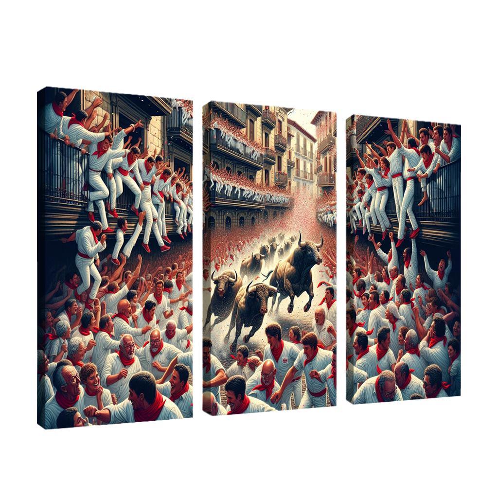 San Fermin Festival - Pamplona Spain Canvas Paintings Frame