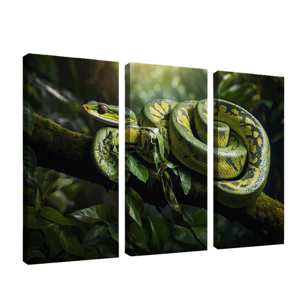 The Stunning Green Tree Python A Gem Of The Rainforest Canvas Paintings Frame