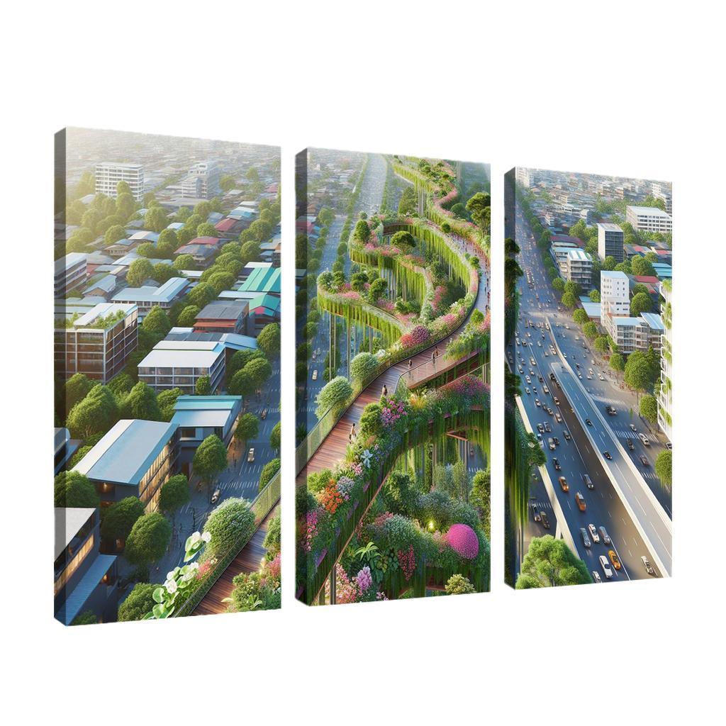 Elevated Green Walkways Custom Paintings Frame