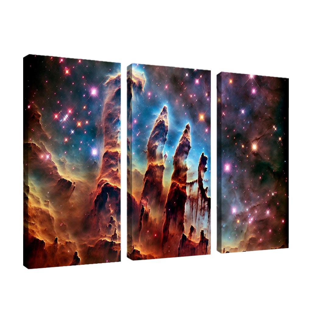 The Majestic Pillars of Creation 3 Piece HD Canvas Wall Art-Original Frame