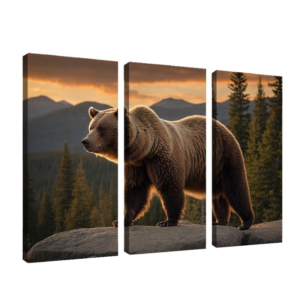 The Imposing Grizzly Bear In The Wilderness Canvas Paintings Frame